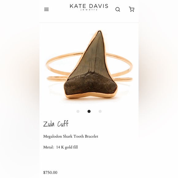 Zulu Cuff by Kate Davis, Charleston. Megladon tooth w/gold fill. Stunning on❤️ - Picture 1 of 2